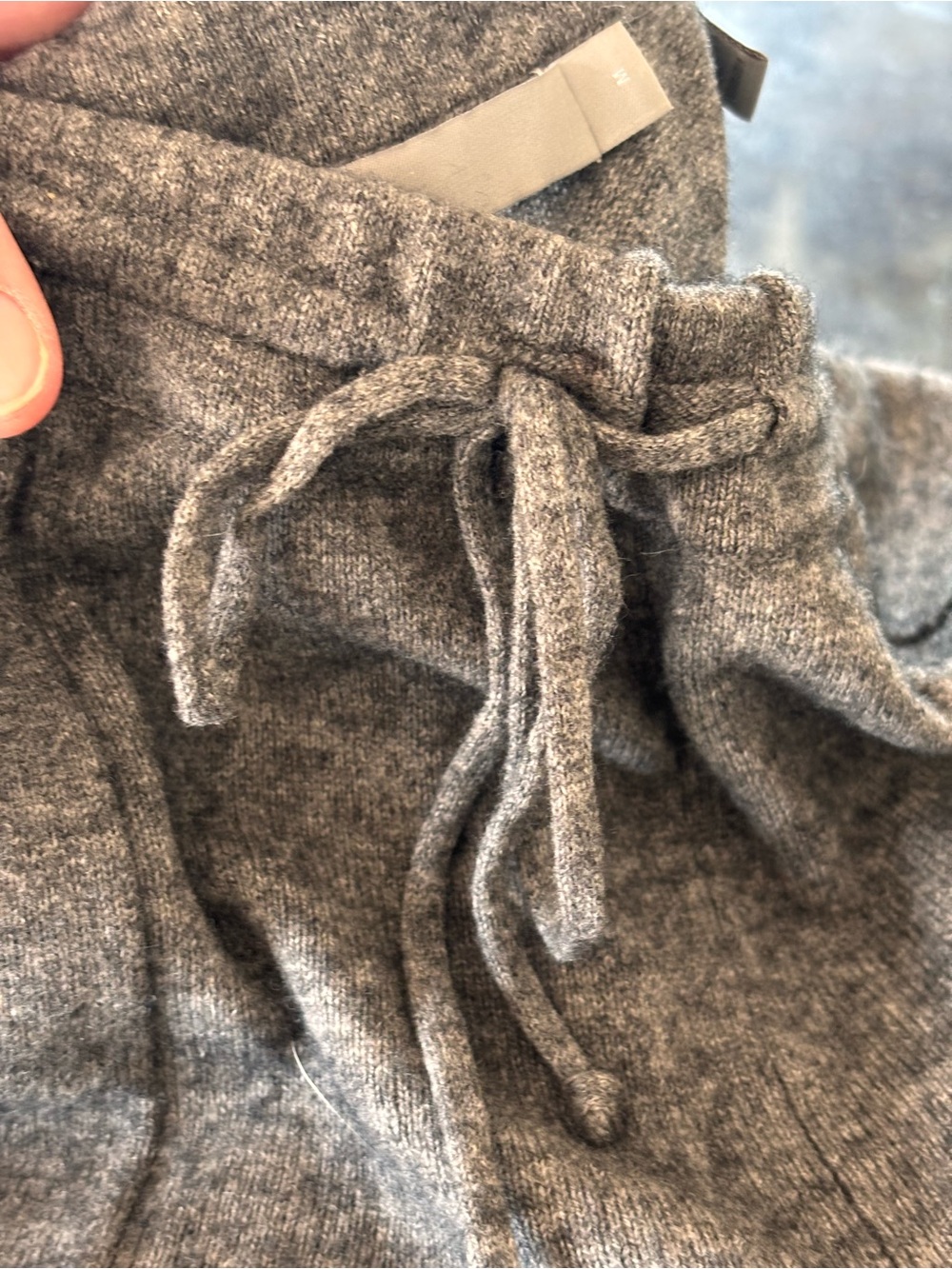 VINCE Wool Cashmere Blend Wide Leg Drawstring Pants Gray | Luxe Knit | Size M - Picture 8 of 11
